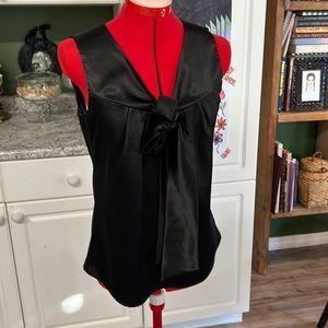 sleeveless satin blouse